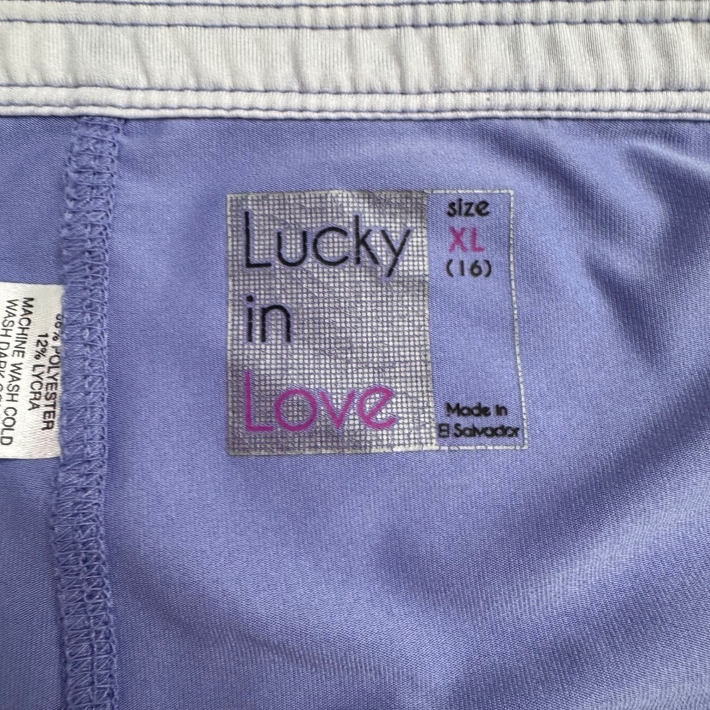 Lucky in Love Two Tiered Pleated Tennis Golf Skort Flower Geometric XL - Picture 2 of 6